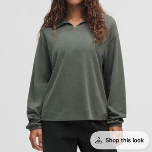 Lululemon Softstreme Pique Oversized Long-Sleeve Polo Shirt Size Medium